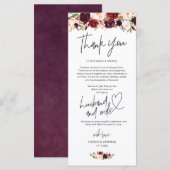 Burgundy Placeモダン設定サンキューカード プログラム (正面/裏面)