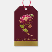 Burgundy Poinsettiaクリスマスギフトタグ ギフトタグ (正面)