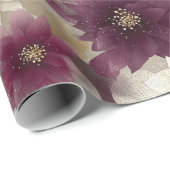 Burgundy Poinsettia Christmas Pattern (1) ラッピングペーパー (ロールコーナー)