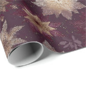 Burgundy Poinsettia Christmas Pattern (2) ラッピングペーパー (ロールコーナー)