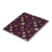 Burgundy Poinsettia Christmas Pattern (4) タイル (側面)