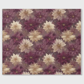 Burgundy Poinsettia Christmas Pattern (6) ラッピングペーパー (フラット)