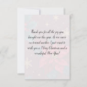 Burgundy Poinsettia & Gold Snowflake  サンキューカード (裏面)