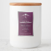 Burgundy Product Label with Silver Frame Monogram フードラベル (正面)