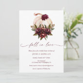 Burgundy Pumpkin Fall in Love Bridal Shower Invite 招待状 (スタンド正面)