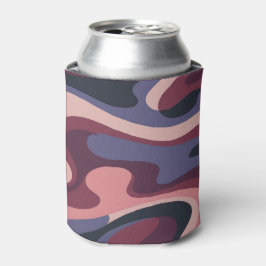 Burgundy Purple Pink Camo Swirls Can Cooler 缶クーラー