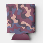 Burgundy Purple Pink Camo Swirls Can Cooler 缶クーラー (裏面)