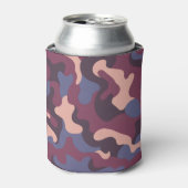 Burgundy Purple Pink Camo Swirls Can Cooler 缶クーラー (缶正面)