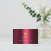 Burgundy qrコードロゴ従業員の写真 名刺 (スタンド正面)