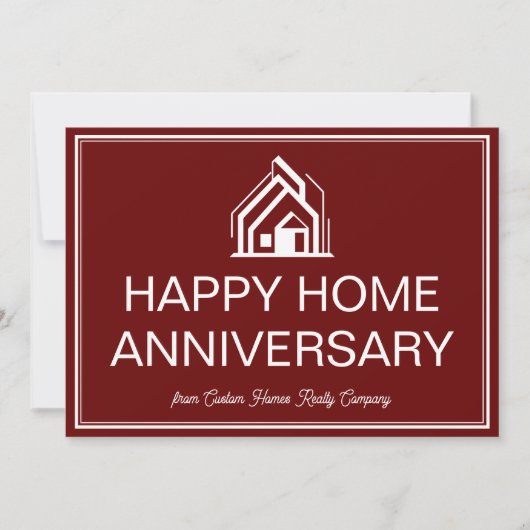 Burgundy Real Estate Business Custom Marketing カード (正面)