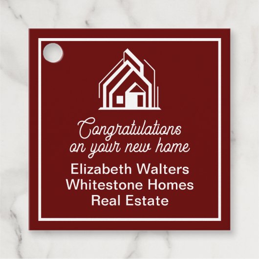 Burgundy Real Estate Company Customized Party フェイバータグ (正面)