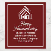 Burgundy Real Estate Company Customized Realtor ワインラベル (シングルラベル)