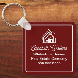 Burgundy Real Estate Company Personalized Realtor キーホルダー