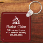 Burgundy Real Estate Company Personalized Realtor キーホルダー (裏面)
