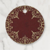 Burgundy Redの確認ヴィンテージ金ゴールド エレガント フェイバータグ (裏面)