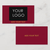 Burgundy Redカスタマイズ可能なビジネスあなたのロゴを追加 エンクロージャーカード (正面/裏面)