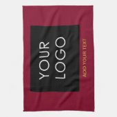 Burgundy Redカスタマイズ可能なビジネスあなたのロゴを追加 キッチンタオル (縦)