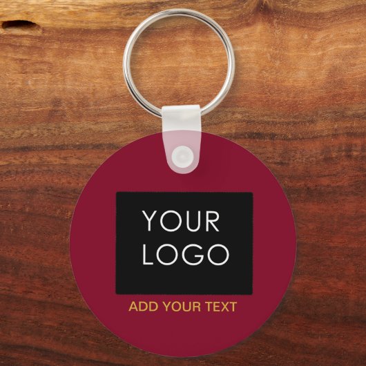 Burgundy Redカスタマイズ可能なビジネスあなたのロゴを追加 キーホルダー (裏面)