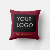 Burgundy Redカスタマイズ可能なビジネスあなたのロゴを追加 クッション (裏面)