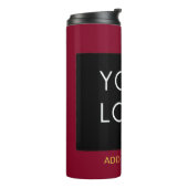 Burgundy Redカスタマイズ可能なビジネスあなたのロゴを追加 タンブラー (回転左)