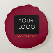 Burgundy Redカスタマイズ可能なビジネスあなたのロゴを追加 ラウンドクッション (裏面)