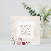 Burgundy Redフローラエレガント保存日 案内状 (スタンド正面)