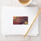 Burgundy Redフローラストリングライト結婚のアドレス ラベル (インサイチュ)