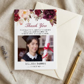 Burgundy Redフローラ卒業写真ありがとう 招待状