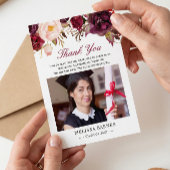 Burgundy Redフローラ卒業写真ありがとう 招待状