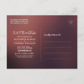 Burgundy Redフローラ文字列ライト日付を保存 案内ポストカード (裏面)