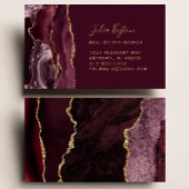 Burgundy Red Agate Geode Gold Glitter Real Estate 名刺
