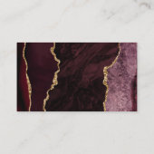 Burgundy Red Agate Geode Gold Glitter Real Estate 名刺 (裏面)