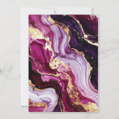 Burgundy Red and Gold Marble Agate Birthday Party サンキューカード (裏面)