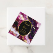 Burgundy Red and Gold Marble Agate Birthday Party フェイバータグ (インサイチュ)