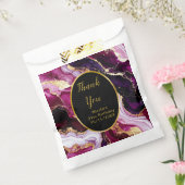 Burgundy Red and Gold Marble Agate Birthday Party フェイバーバッグ (封をした状態)