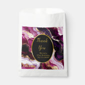 Burgundy Red and Gold Marble Agate Birthday Party フェイバーバッグ (正面)