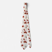 Burgundy Red and White Floral Wedding Neck Tie ネクタイ (正面)