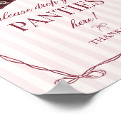 Burgundy Red Bachelorette Panties Please Sign ポスター (角)