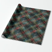 Burgundy Red Blue Green Gold Plaid Christmas ラッピングペーパー (アンロールド)
