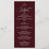 Burgundy Red Elegant Monogram Wedding メニュー (正面)