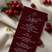 Burgundy Red Elegant Monogram Wedding メニュー
