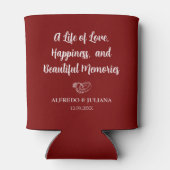 Burgundy Red Elegant Wedding Cheers to Love Can  缶クーラー (裏面)