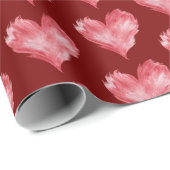 Burgundy Red Flame Hearts Bridal Shower ラッピングペーパー (ロールコーナー)