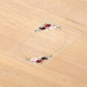 Burgundy Red Flowers, Pink Flowers, Birthday アクリル招待状 (レイダウン)