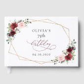 Burgundy Red Flowers, Pink Flowers, Birthday ゲストブック (正面)