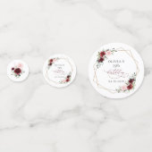 Burgundy Red Flowers, Pink Flowers, Birthday コンフェッティ (正面)