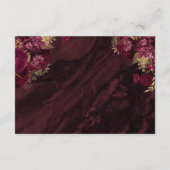 Burgundy Red Gold Agate Floral Wedding Details エンクロージャーカード (裏面)