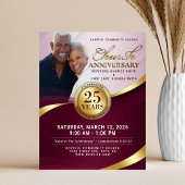 Burgundy Red & Gold Church Anniversary Flyer チラシ