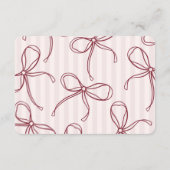 Burgundy Red Lace Lingerie Shower Details エンクロージャーカード (裏面)