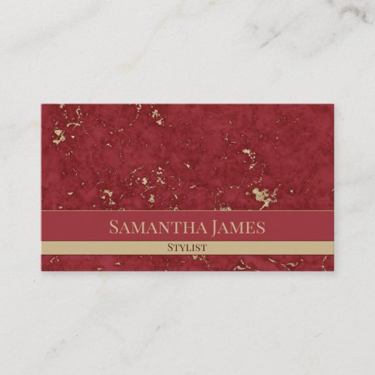 Burgundy Red Marble with Gold Vein 名刺 (正面)